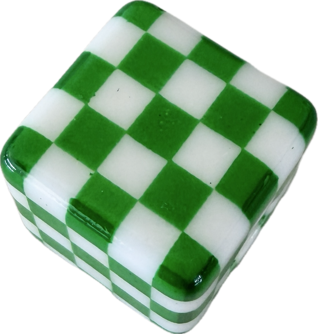 Green dice beads
