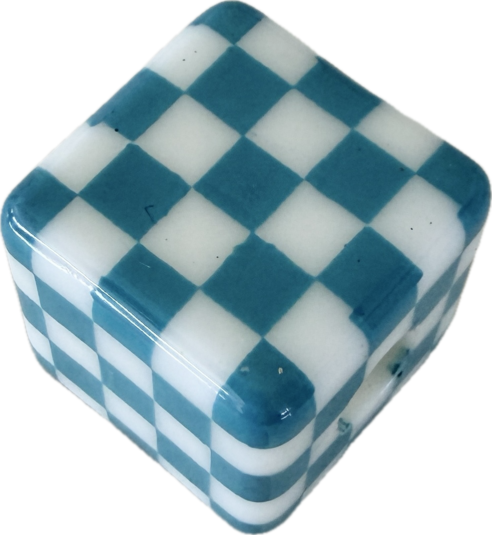 Light blue dice beads