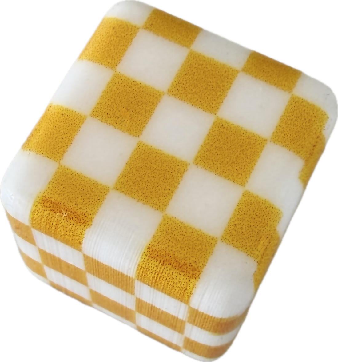 Yellow dice beads